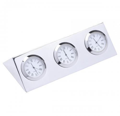 Three City Triple Time Zone Desk Clock